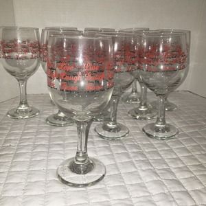 Libbey Glass Company Stemmed Wine Glass Live Laugh Love Red & Black NWT